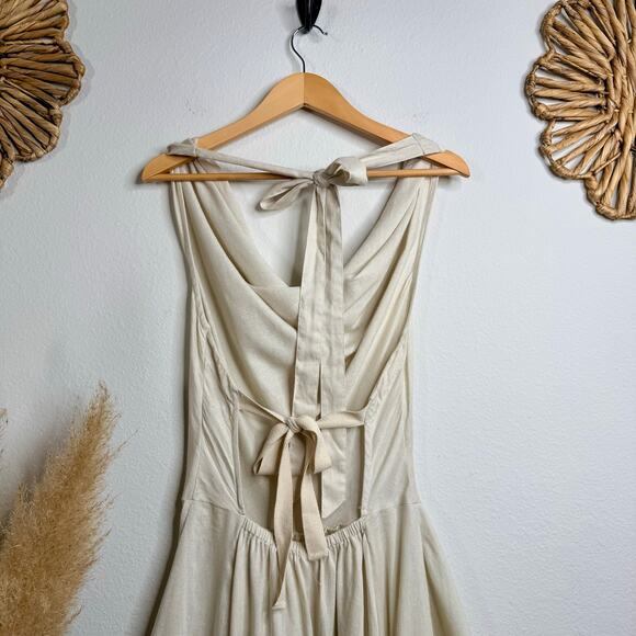 Free People Jayna midi dress halter Free-est Linen blend open back XS - Picture 9 of 11